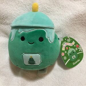 Squishmallow Green Plush Guardo the Christmas Candle with Tree Design